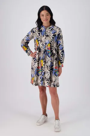 Wildflowers Tunic Dress Black in Fine Cord