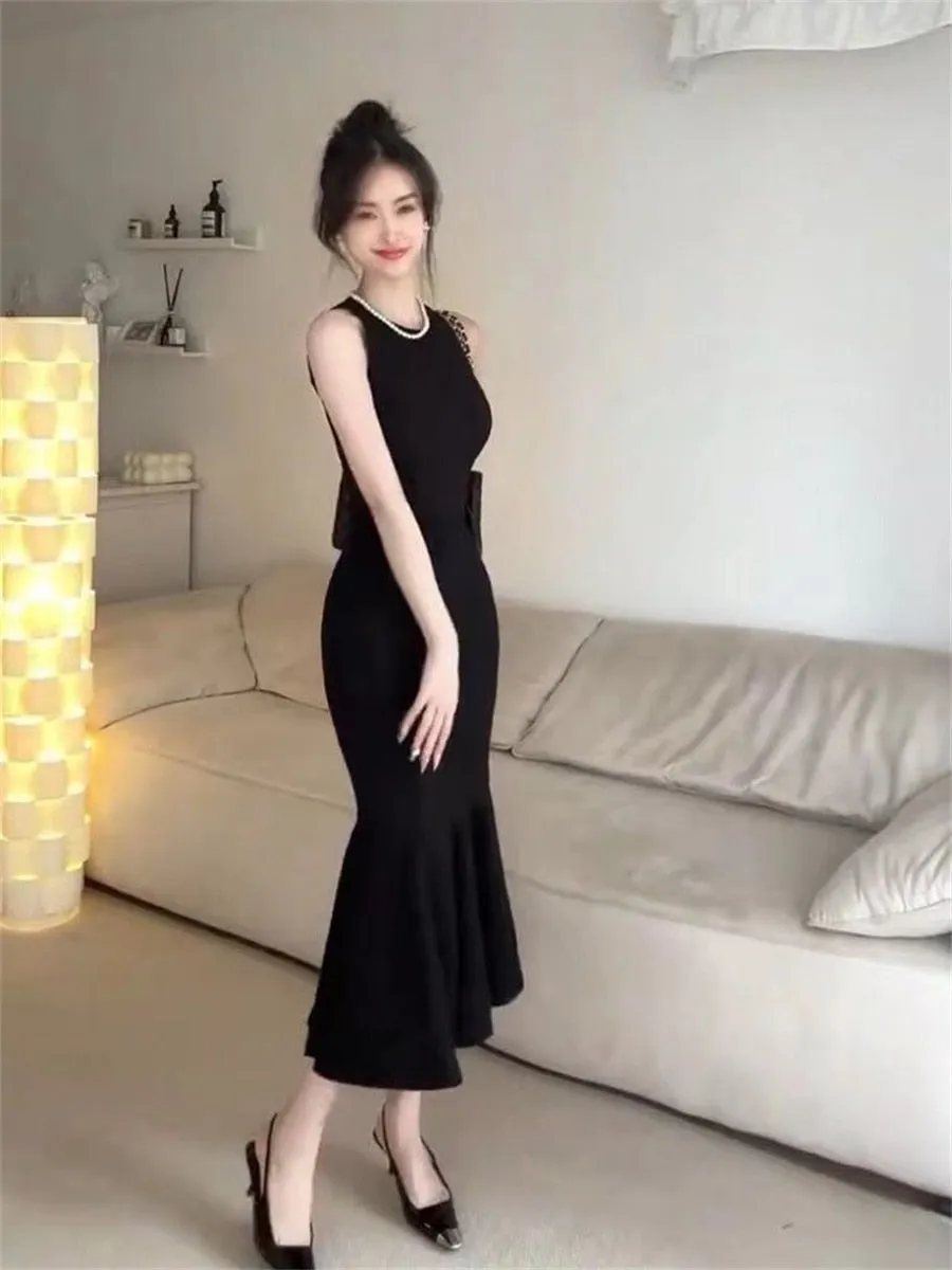 Woman Spring Summer Style Bodycon Dress Female Sexy Sleeveless O-Neck Mermard Sheath Dress Vestidos SS173