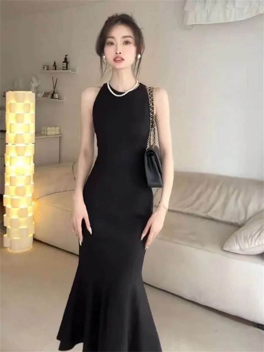 Woman Spring Summer Style Bodycon Dress Female Sexy Sleeveless O-Neck Mermard Sheath Dress Vestidos SS173