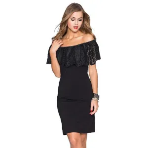 Women Dress Bodycon Dresses with lace Plus Size Chic Elegant off shoulder Evening Party Dresses 9023