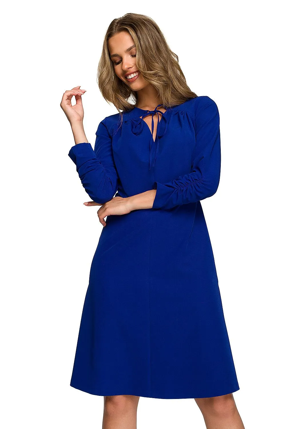 Women’s Day dress – Polyester Viscose 3/4 Sleeve Emerald Green Classic Shift Dress with Back Zip