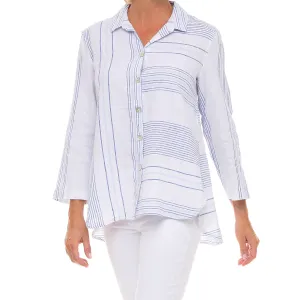 Women's Habitat Cape Cod Wrap Around Tunic Indigo Stripe