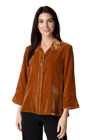 Women's Habitat Velvet Hidden Placket Swing Shirt Ginger
