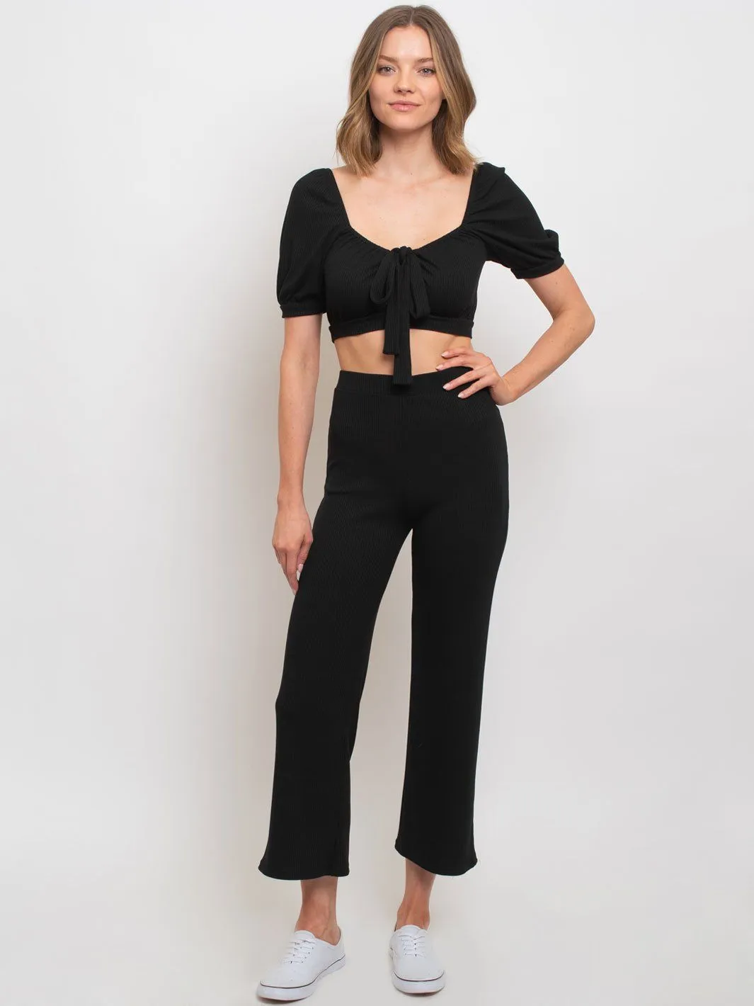 WOMEN'S KNIT RIBBED PANT