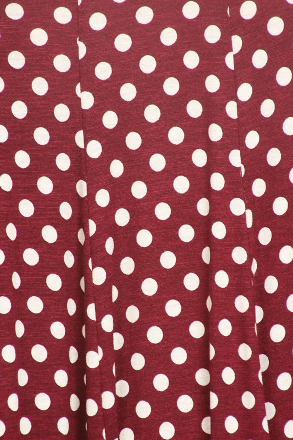 Women's Loose Fit Scoop Neck 3/4 Sleeve Polka Dot Patterned A-Line Midi Dress