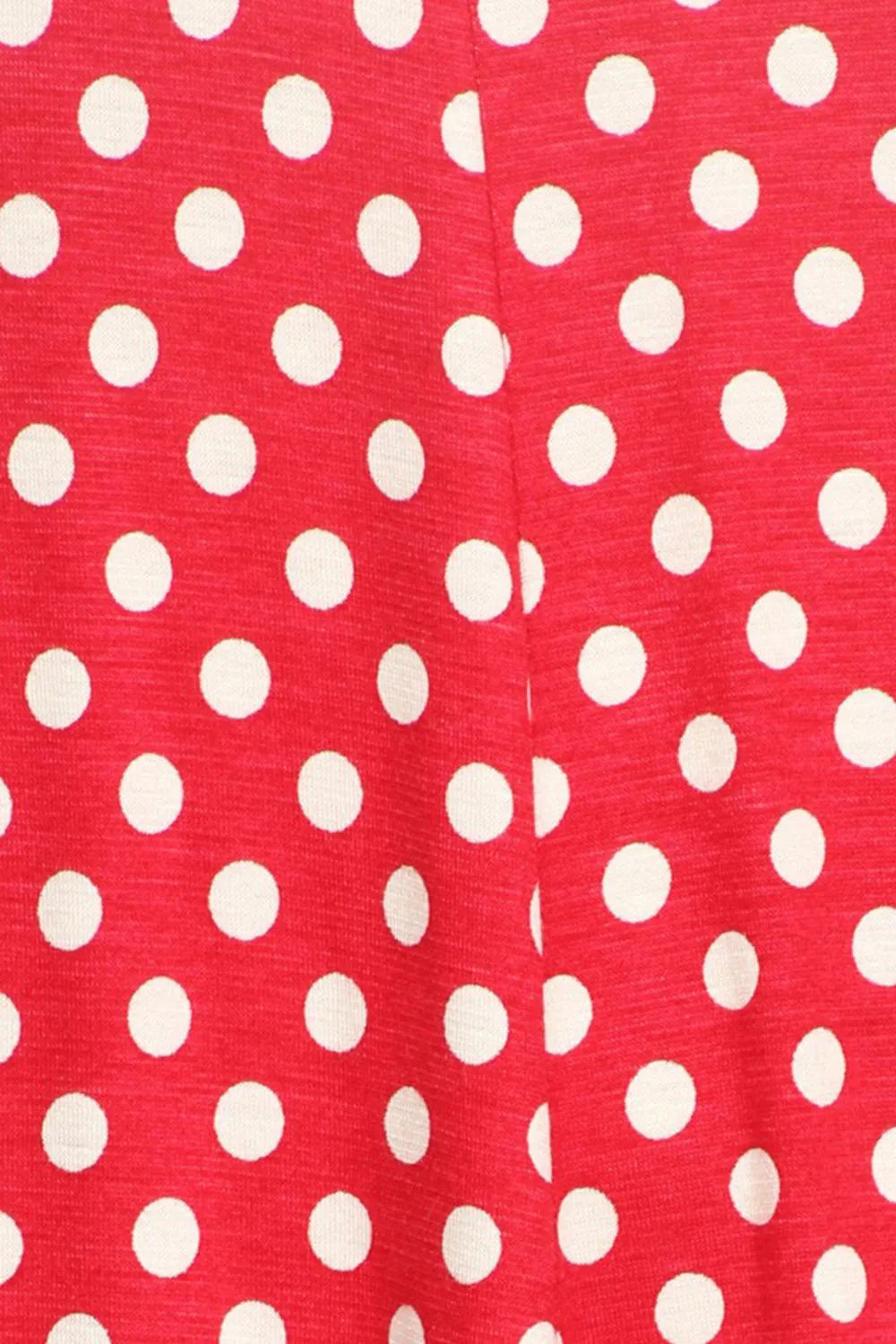 Women's Loose Fit Scoop Neck 3/4 Sleeve Polka Dot Patterned A-Line Midi Dress
