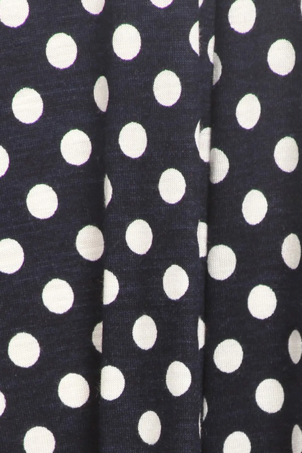 Women's Loose Fit Scoop Neck 3/4 Sleeve Polka Dot Patterned A-Line Midi Dress
