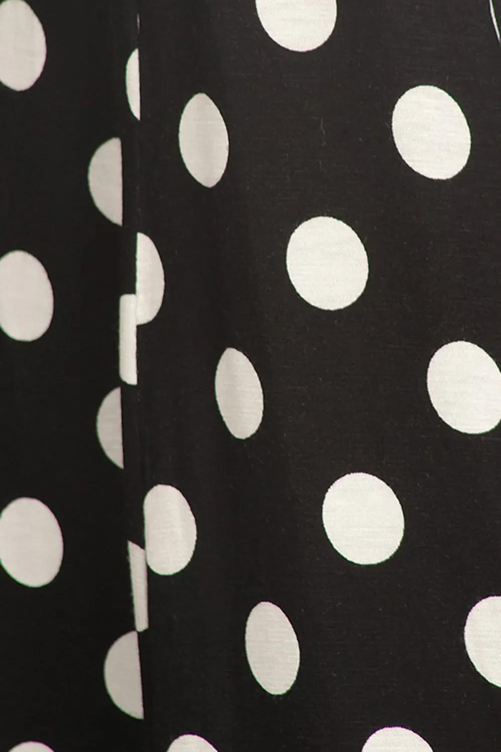 Women's Loose Fit Scoop Neck 3/4 Sleeve Polka Dot Patterned A-Line Midi Dress
