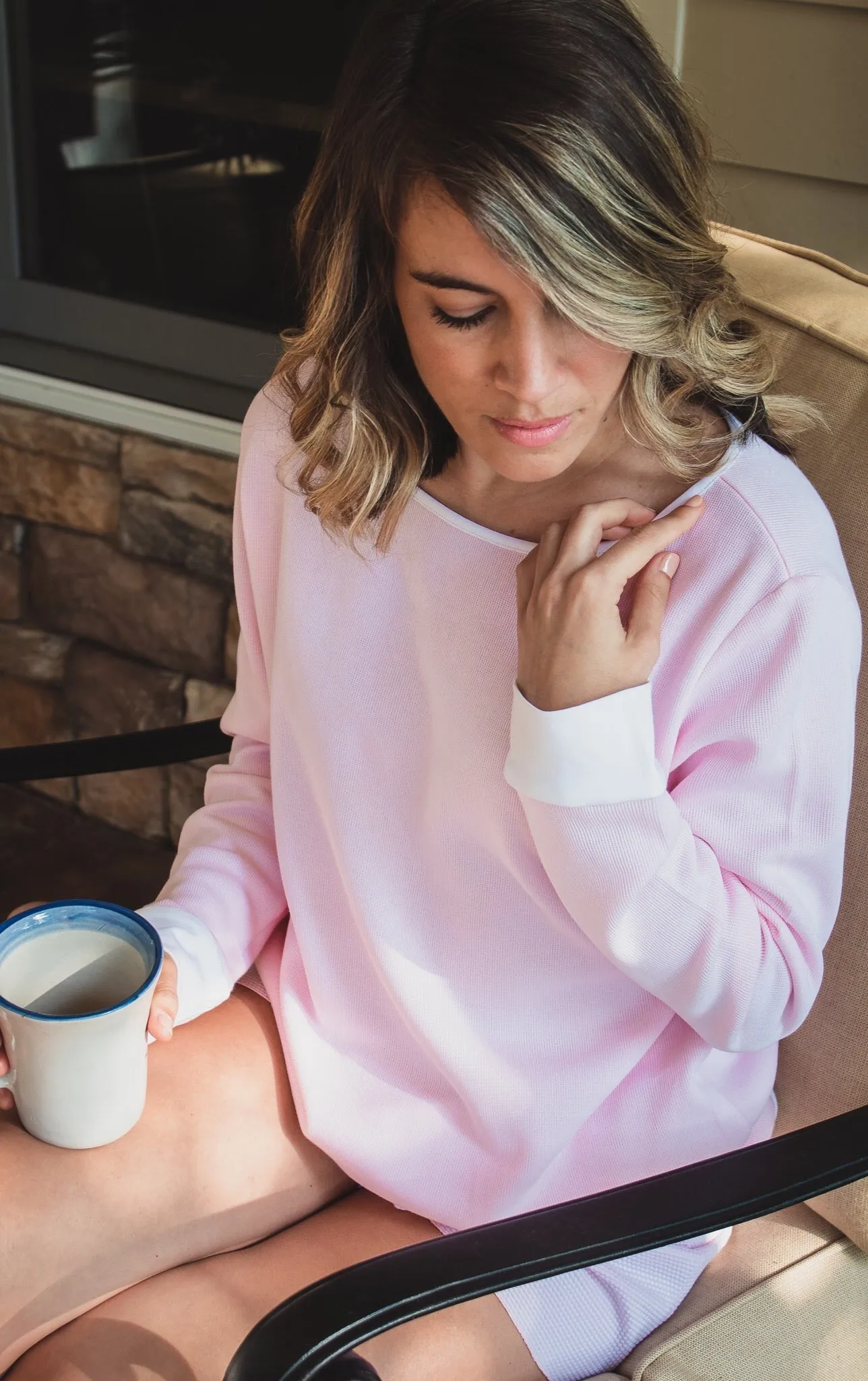 Women's Pima Knit Lounge Sweater | White