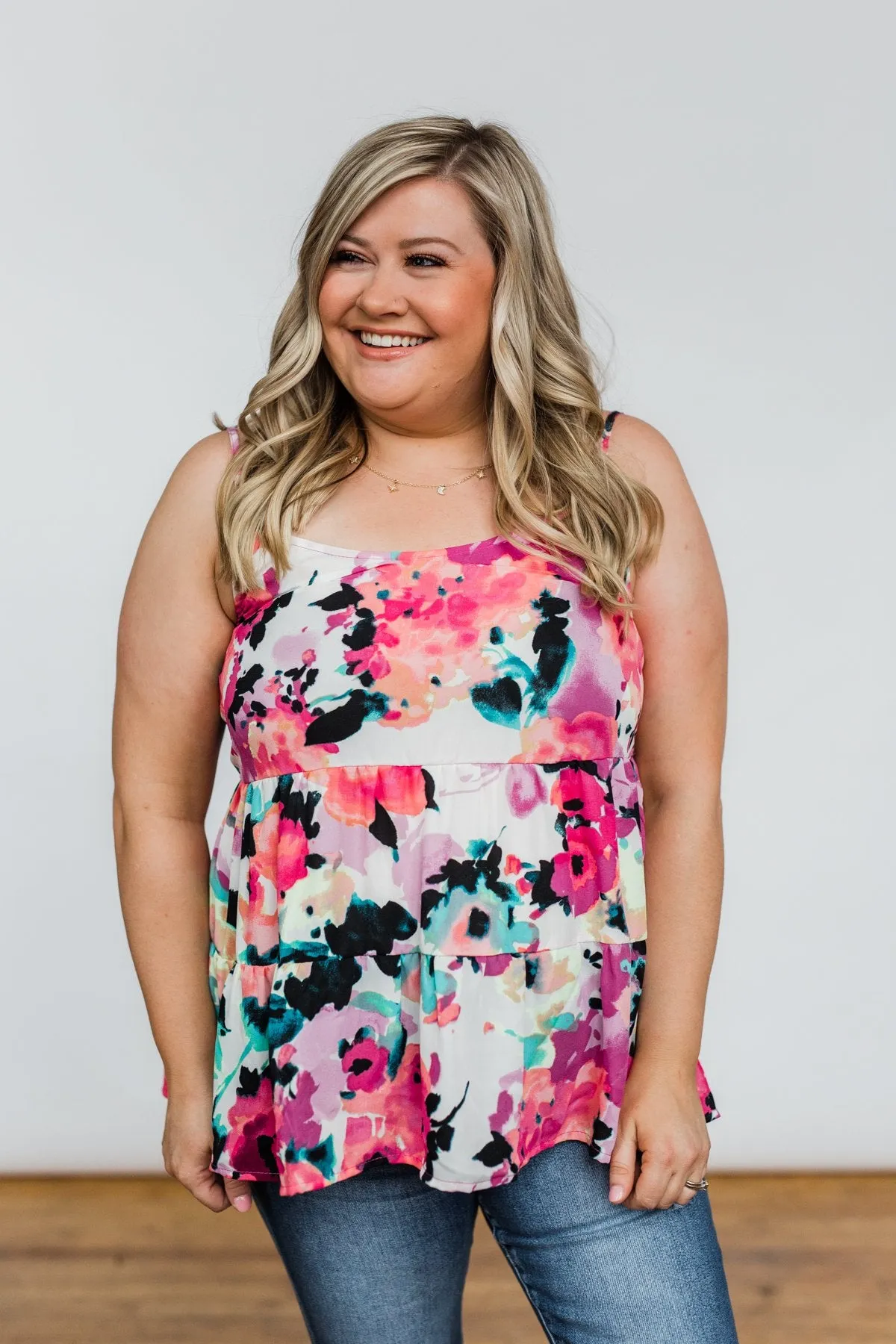 Wonderful For You Floral Babydoll Tank Top- Multi-Colored