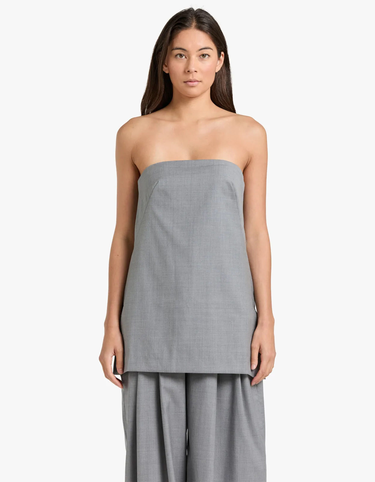 Wool Column Tunic - Grey
