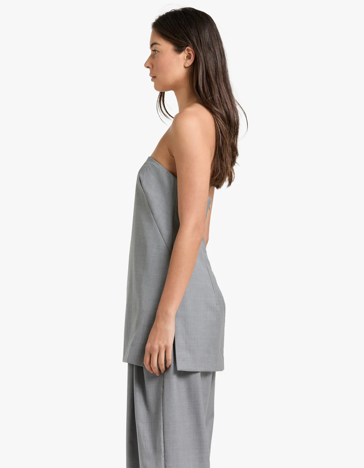 Wool Column Tunic - Grey