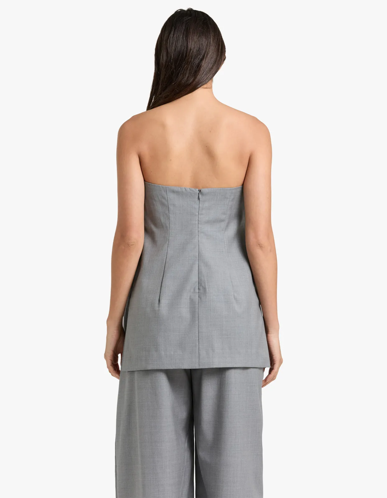 Wool Column Tunic - Grey