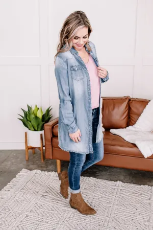 Worn Around The Edges Tunic in Denim