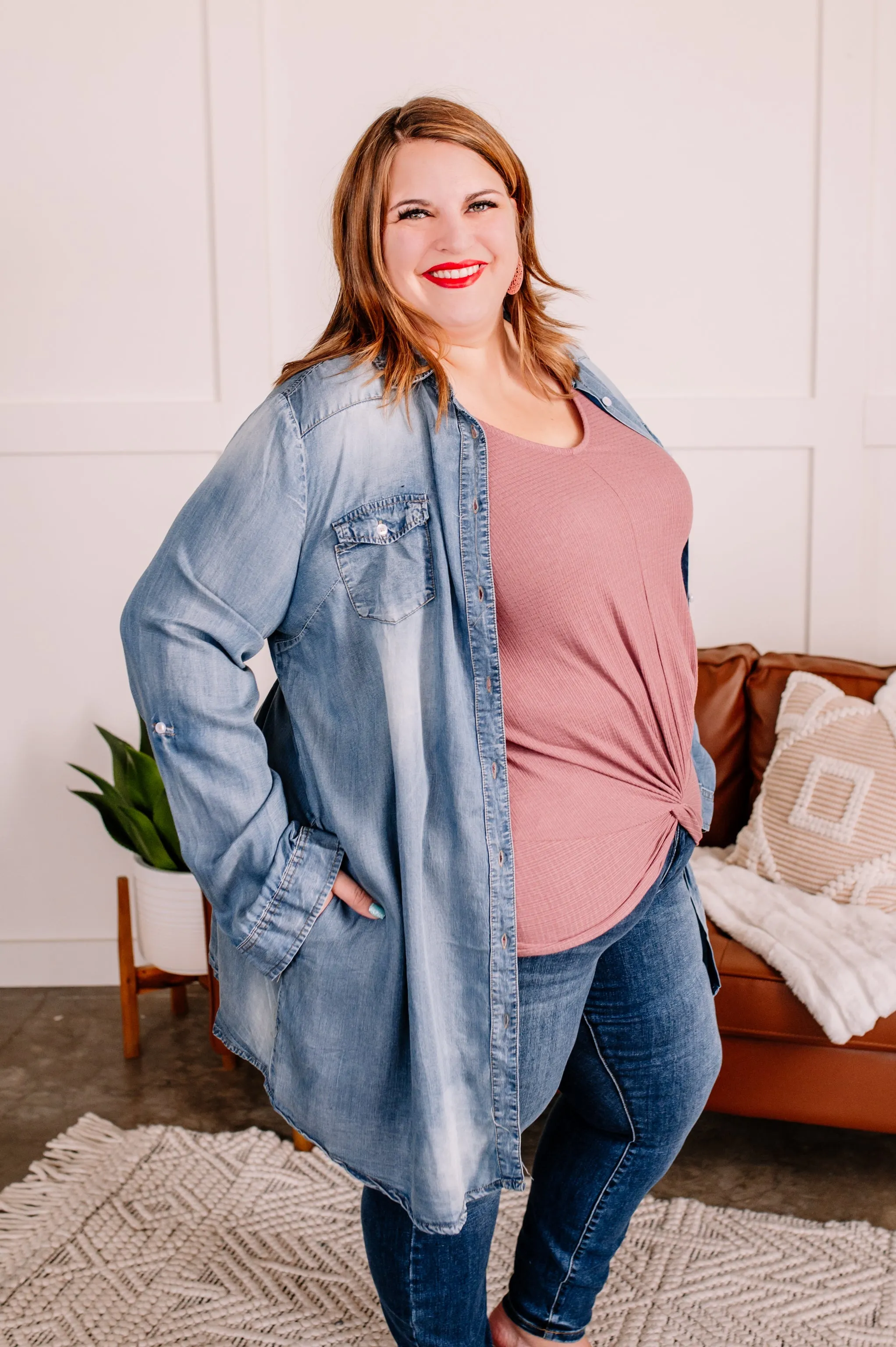 Worn Around The Edges Tunic in Denim